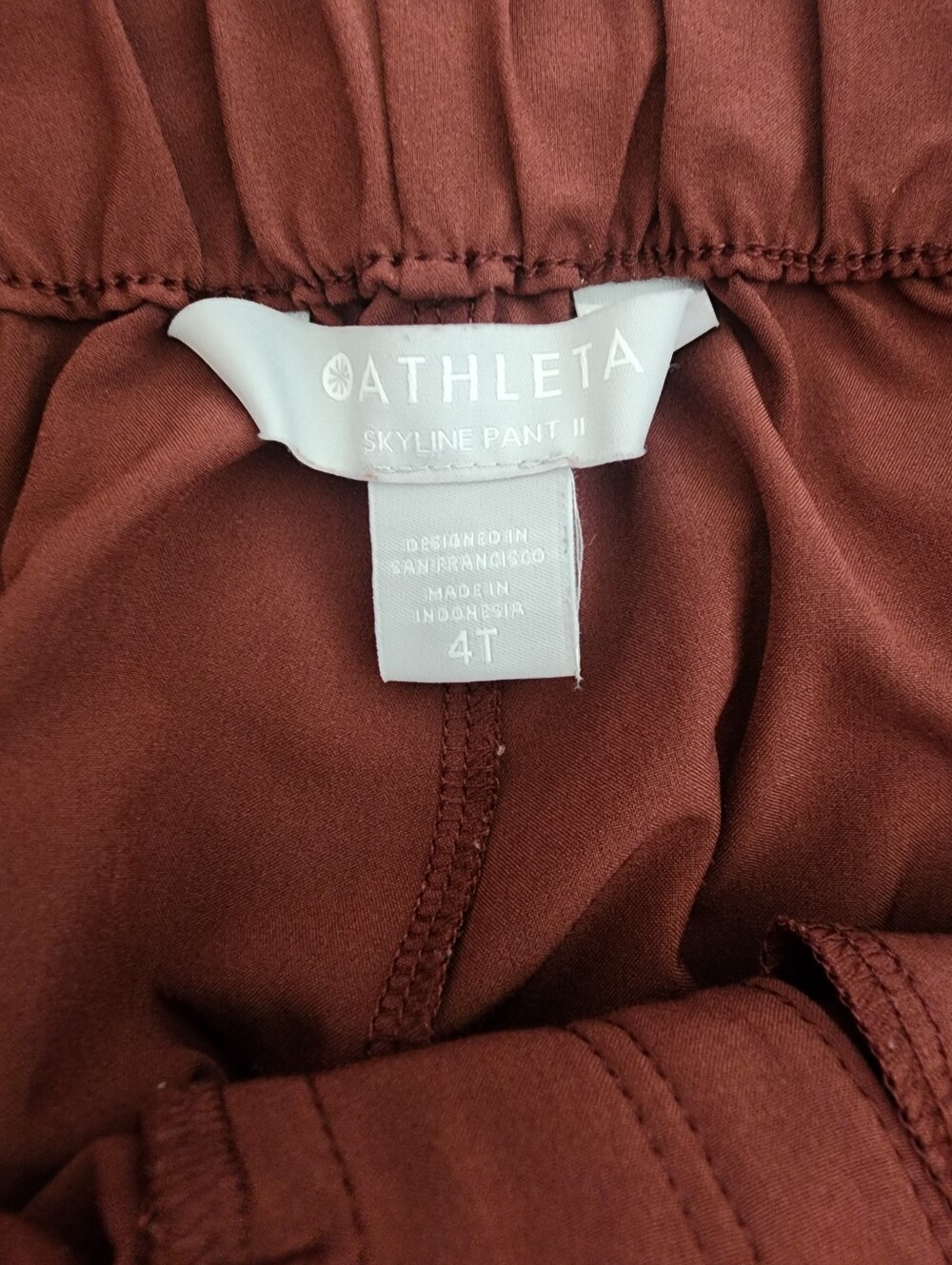 Athleta Skyline Pant II Burnt Rust Paperbag Waist Tapered Ankle Pants Size 4 T - Picture 6 of 12